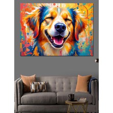 Mutlu Renkli Köpek Dekoratif Tablo