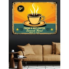 Vintage Kahve Reklam Posteri Dekoratif Tablo