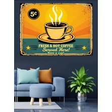 Vintage Kahve Reklam Posteri Dekoratif Tablo