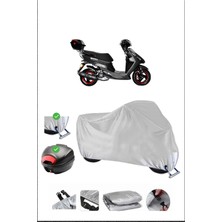 Yuki Casper S 50 Için Arka Çanta Ve Kilit Uyumlu Gri Motosiklet Branda, Güvenli