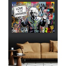 Grafiti Einstein Portresi Dekoratif Tablo
