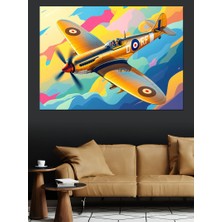 Soyut Savaş Uçağı Dekoratif Tablo