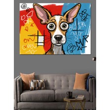 Soyut Renkli Köpek Dekoratif Tablo