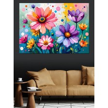 Renkli Bahar Çiçekleri Dekoratif Tablo