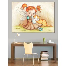 Peri Kız Çizimi Dekoratif Tablo