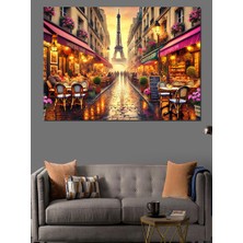 Renkli Paris Şehir Sokağı Dekoratif Tablo