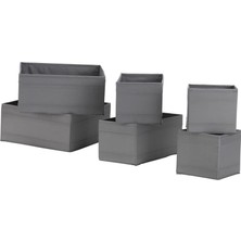 Ikea Skubb Kutu Seti Koyu Gri 6 Parça