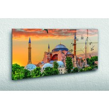 Marpanya Yatay Yandan Saatli Dini Temalı Cam Tablo YSYD028