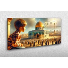 Marpanya Yatay Yandan Saatli Dini Temalı Cam Tablo YSYD073