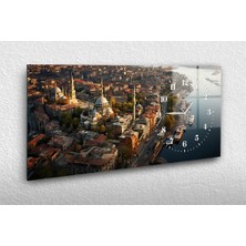 Marpanya Yatay Yandan Saatli Dini Temalı Cam Tablo YSYD081