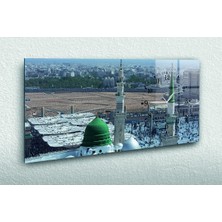 Marpanya Yatay Yandan Saatli Dini Temalı Cam Tablo YSYD024