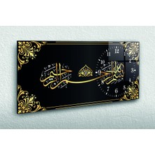 Marpanya Yatay Yandan Saatli Dini Temalı Cam Tablo YSYD038