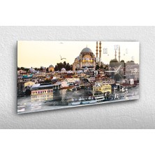 Marpanya Yatay Yandan Saatli Dini Temalı Cam Tablo YSYD071