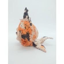 Bdd Art Ceramic El Yapımı Kedi ve Balık Temalı Seramik Vazo - Dekoratif Obje