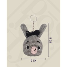Posterify Shrek - Eşek Amigurumi Büst Anahtarlık 9 cm - El Yapımı Sanatsal Örgü Çanta Aksesuarı