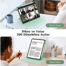 Fuchsia Apple iPad 11. Nesil A16 2025 Uyumlu 360° Dönebilen Yatay Dikey Standlı Fuchsia Pino Tablet Kılıfı