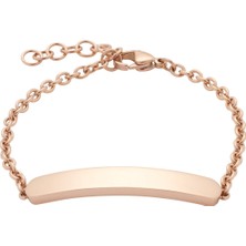 Gravüre Uygun Orta Elemanlı Pembe Altın Tonlu Manyetik Bileklik