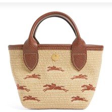 Ohargo Yurtdışı Menşeili Mini Hasır Nakış Işlemeli Kadın Çanta 25X18CM