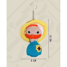 Posterify Vincent Van Gogh Büst Amigurumi Anahtarlık 10 cm - El Yapımı Sanatsal Örgü Çanta Aksesuarı