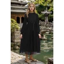 Pantulux Genç Kız/çocuk Şifon Uzun Tesettür ELBISE-ELB-2035