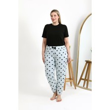 Akbeniz Kadın Pamuklu Büyük Beden Alt Pijama 27557 Buz Mavisi