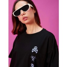 Stelol Baskılı Oversize T-Shirt - Siyah