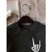 Erkek Baskılı Oversize T-Shirt - Siyah