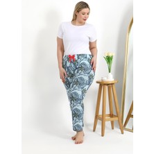 Akbeniz Kadın Pamuklu Büyük Beden Alt Pijama 27558 Mavi