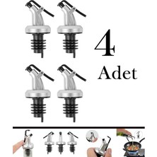 4 Adet Damlatmaz Yağdanlıklık Sirkelik Şişe Ucu Kapağı Tıpası Gri Siyah