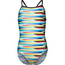 Arena Gırl's Arena Racıng Strıpe Swımsuıt Lıghtdrop Back Kız Çocuk Antreman Mayosu