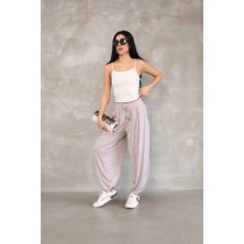 Stelol Osy Modal Yumuşak Dokulu Kumaş Şalvar Pantalon - Bej
