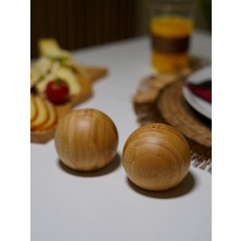Badehome Decoration Doğal Bambu 2'li Top Model Tuz&biberlik