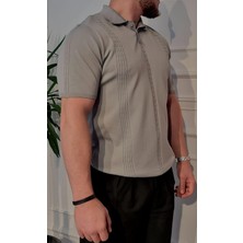 Çizgi Desenli Polo Yaka T-Shirt