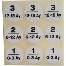 Dijital Barkod Sayı Etiketi Sayı Sticker Numara Etiketi 1'den 100'E Kadar Siyah 30MM Çap Kuşe Kağıt