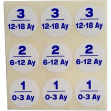 Dijital Barkod Sayı Etiketi Sayı Sticker Numara Etiketi 1'den 100'E Kadar Mavi 30MM Çap Kuşe Kağıt