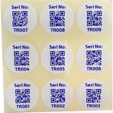 Dijital Barkod Sayı Etiketi Sayı Sticker Numara Etiketi 1'den 100'E Kadar Mavi 30MM Çap Kuşe Kağıt