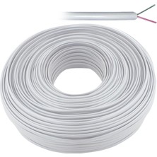 Telefon Kablo 2 Li Beyaz Flat Köken 100 Metre Elektromer (5047)