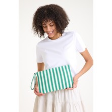 Simfa Premium Kadın Pamuk Dokuma Astarlı Renkli Clutch Portföy El Çantası