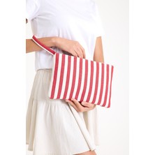 Simfa Premium Kadın Pamuk Dokuma Astarlı Renkli Clutch Portföy El Çantası