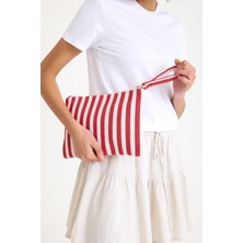 Simfa Premium Kadın Pamuk Dokuma Astarlı Renkli Clutch Portföy El Çantası
