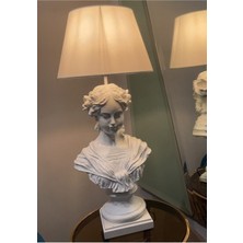 Ophelia Krem Renk Modern Dekoratif Abajur Biblo Masa Süsü