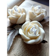 2 Adet Dekoratif Gül Modeli Vegan Soya Mum