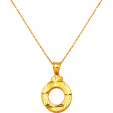 Üç Boyutlu Ö Harfi 22 Ayar Altın Kolye