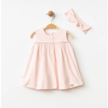 Eslenza Organik Kız Bebek Bambu Bandanalı Elbise - Pembe