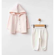 Eslenza Kız Bebek Hırka Sweat Pantolon 3'lü Takım