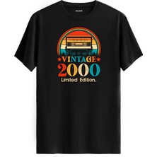 Colermi Vintage T-Shirt Siyah - Mixtape 2000 Doğum Günü Hediyesi
