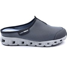 King Paolo K1275 Memory Foam Burnu Kapalı Gri Erkek Sabo Terlik