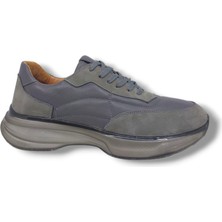 Zerhan 260-345 Erkek Gri Bağcıklı Hakiki Deri Casual Ayakkabı