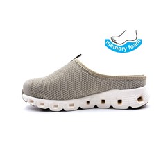 King Paolo K5204 Memory Foam Burnu Kapalı Bej Kadın Sabo Terlik