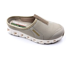 King Paolo K5204 Memory Foam Burnu Kapalı Bej Kadın Sabo Terlik